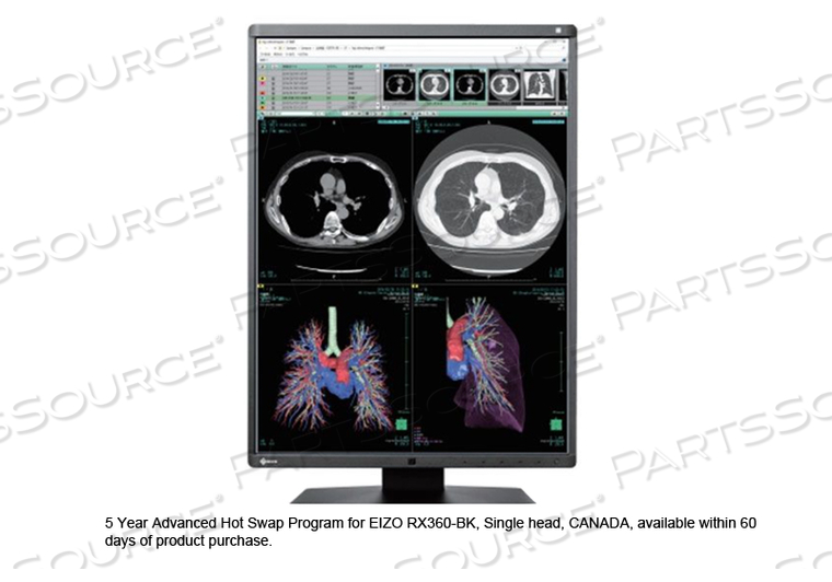 5 YEAR ADVANCED HOT SWAP PROGRAM FOR EIZO RX360-BK, SINGLE HEAD, CANADA, AVAILABLE WITHIN 60 DAYS OF PRODUCT PURCHASE. by Eizo Inc.