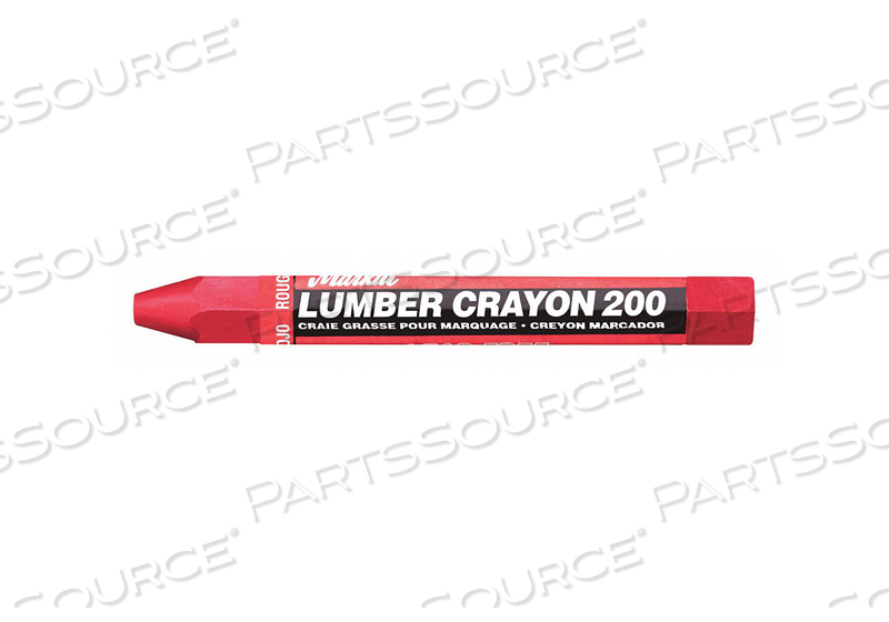 LUMBER CRAYON #200, 1/2 IN DIA, 4.75 IN L, RED by Markal LUMBER CRAYON #200, 1/2 IN DIA, 4.75 IN L, RED by Markal