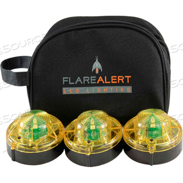 FLAREALERT PRO BATTERY POWERED LED EMERGENCY 3 BEACON KIT, YELLOW by Keystone Sales Group, Inc FLAREALERT PRO BATTERY POWERED LED EMERGENCY 3 BEACON KIT, YELLOW by Keystone Sales Group, Inc