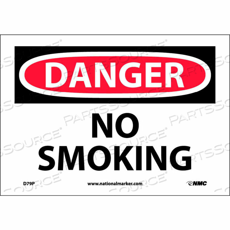 SAFETY SIGNS - DANGER NO SMOKING - VINYL 7"H X 10"W by National Marker Company