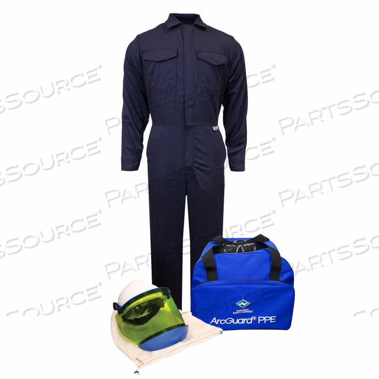 ARCGUARD 12 CAL/CM2 ULTRASOFT ARC FLASH KIT WITH FR COVERALL, LG, NO GLOVES by National Safety Apparel