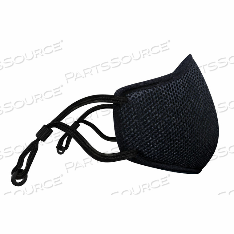 VIRALOFF AERFIT 4 REUSABLE FACE MASK, 4-PANELS, ADULT SIZE, BLACK, 1/EACH by GSS Safety LLC
