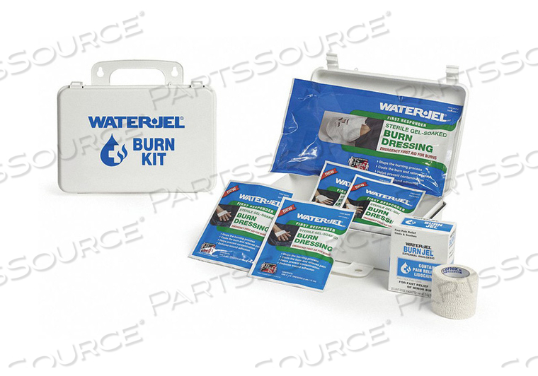 BURN CARE KIT PLASTIC CASE WHT 6-1/2 H by Water-Jel Technologies BURN CARE KIT PLASTIC CASE WHT 6-1/2 H by Water-Jel Technologies
