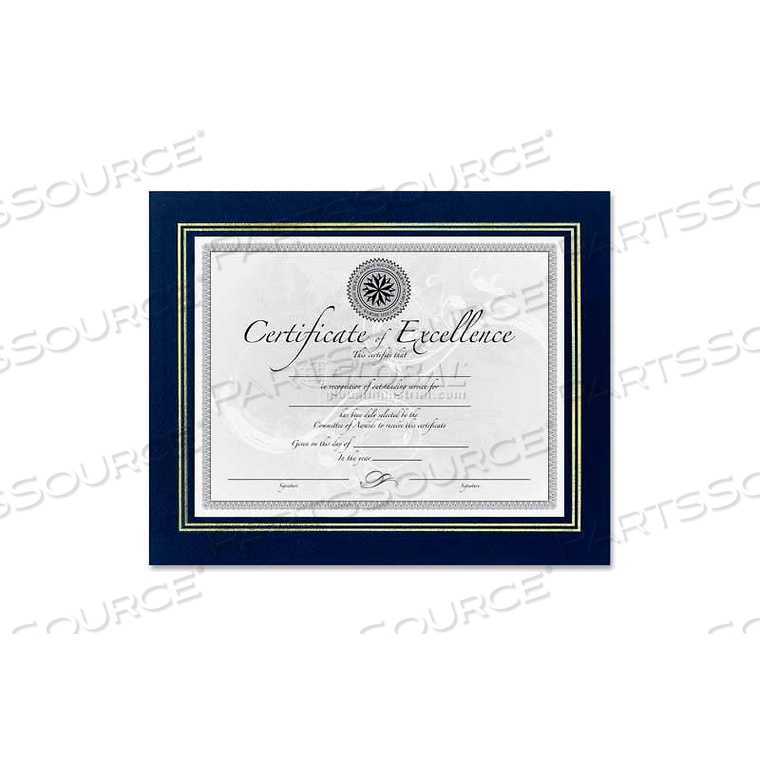 DAX LEATHERETTE FRAMES, DAX, 8.5" X 11", GOLD & BLUE FRAME, 1 EACH 