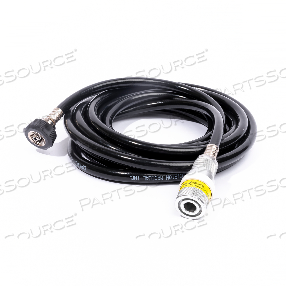 NITROGEN HOSE, 15 FEET, DISS 1120 FEMALE HANDTIGHT X SCHRADER QC AIR COUPLER by WT Farley Inc