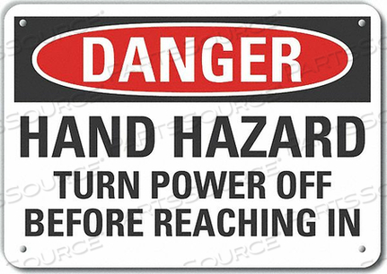 DECAL DANGER HAND HAZARD TURN 14X10 by Lyle Signs Inc.
