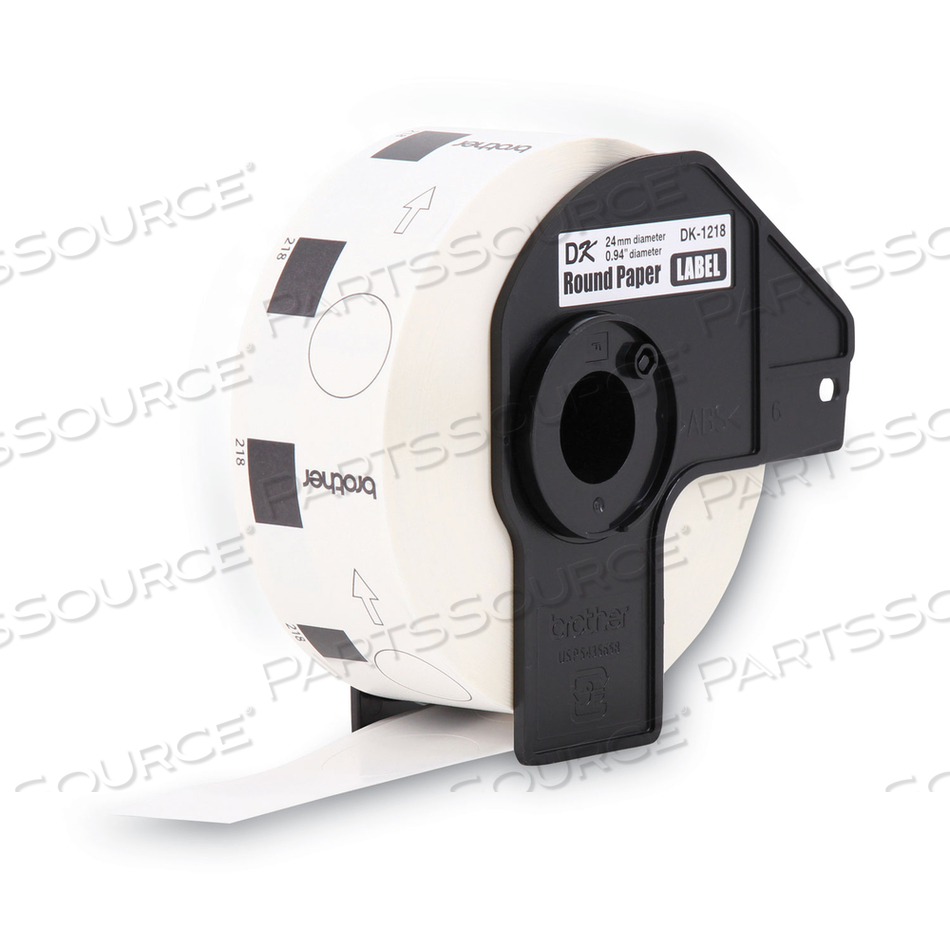 DIE-CUT ROUND PAPER LABELS, 0.94" DIA, WHITE, 1,000 LABELS/ROLL by Brother DIE-CUT ROUND PAPER LABELS, 0.94" DIA, WHITE, 1,000 LABELS/ROLL by Brother