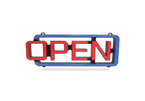 LED OPEN SIGN PLASTIC 2-13/64 W by CM Global