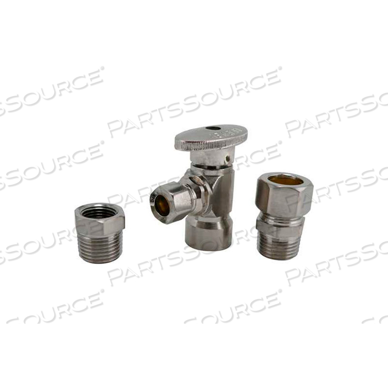 K2048ABNLF, ANGLE QUARTER TURN VALVES 1/2" F.I.P. X 3/8" O.D., BRUSHED NICKEL 