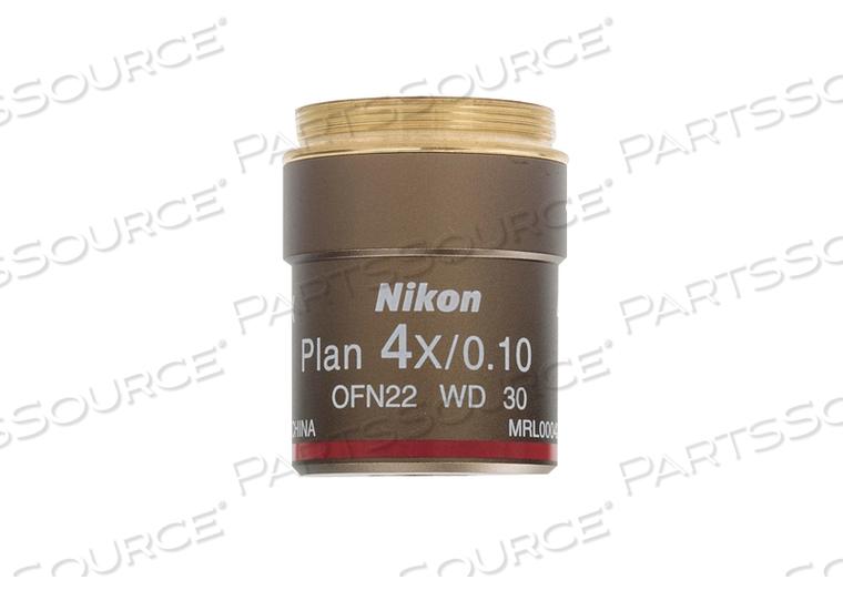 4X CFI PLAN ACHROMAT OBJECTIVE LENS by Nikon Instruments 4X CFI PLAN ACHROMAT OBJECTIVE LENS by Nikon Instruments