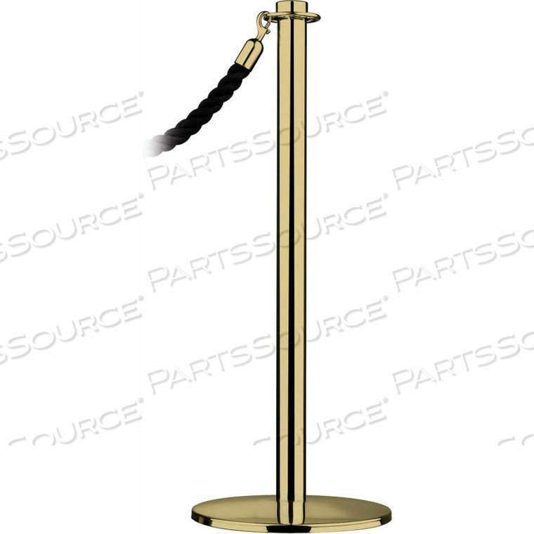 TENSATOR POST ROPE SAFETY CROWD CONTROL QUEUE STANCHION UNIVERSAL CONTEMPORARY, POLISHED BRASS 