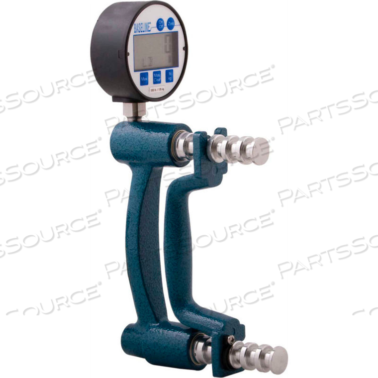 BASELINE HYDRAULIC HAND DYNAMOMETER - DIGITAL LCD GAUGE - ER, 300 LB. by Fabrication Enterprises BASELINE HYDRAULIC HAND DYNAMOMETER - DIGITAL LCD GAUGE - ER, 300 LB. by Fabrication Enterprises
