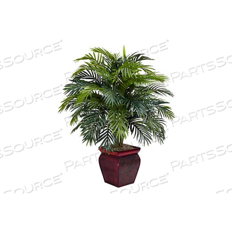 ARECA WITH DECORATIVE PLANTER SILK PLANT by Nearly Natural