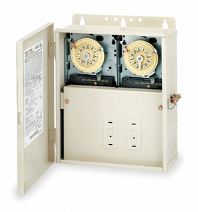 CONTROL PANEL WITH TWO T104M MECHANISMS by Intermatic