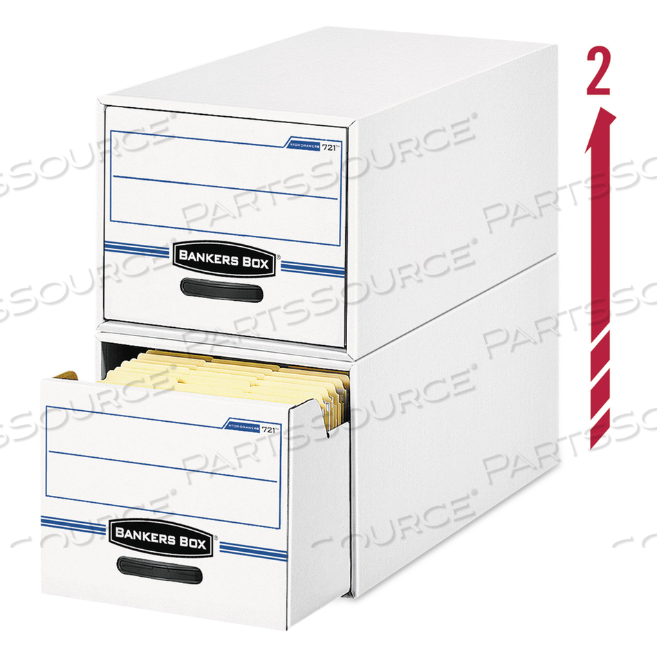 STOR/DRAWER, LETTER BOX, 25-1/2"L X 14"W X 11-1/2"H, WHITE/BLUE by Bankers Box STOR/DRAWER, LETTER BOX, 25-1/2"L X 14"W X 11-1/2"H, WHITE/BLUE by Bankers Box