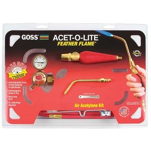 FEATHER FLAME AIR-ACETYLENE TORCH OUTFIT, 3/16 IN, ACETYLENE(B), SOLDERING/BRAZING by Goss Inc