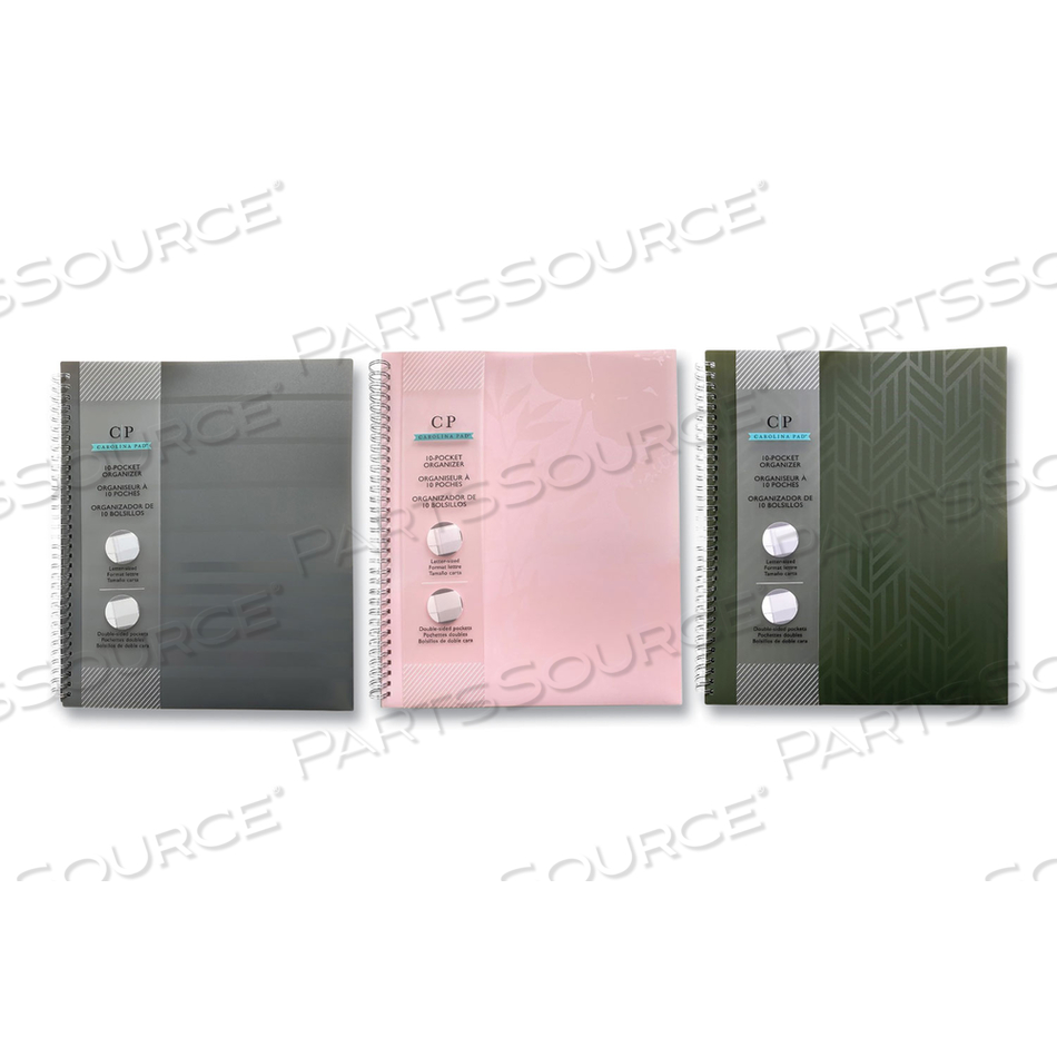 NOTED NEUTRALS GLOSSY 10-POCKET PORTFOLIO FOLDER, 11 X 8.5, ASSORTED 