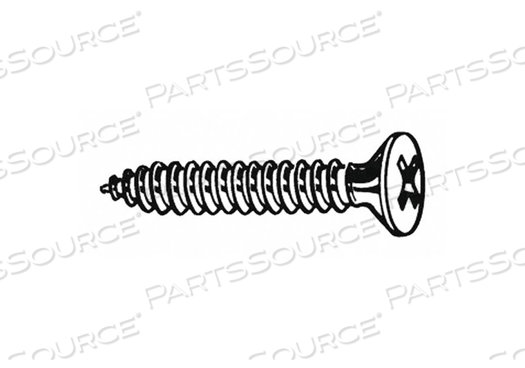SHEET METAL SCREW, #12 SIZE, 3/4 IN LG, 18-8 STAINLESS STEEL, PLAIN, FLAT, PHILLIPS by Fabory