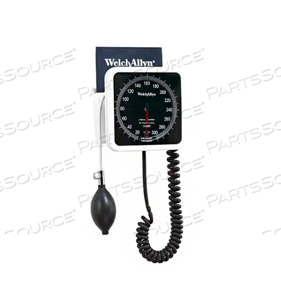 WALL ANEROID SPHYGMOMANOMETER, 8 FT COILED TUBE by Welch Allyn Inc.