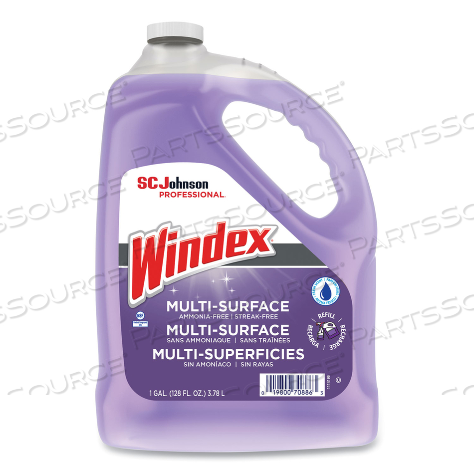 NON-AMMONIATED GLASS/MULTI SURFACE CLEANER, PLEASANT SCENT, 128 OZ BOTTLE by Windex