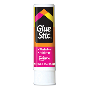 PERMANENT GLUE STIC VALUE PACK, 0.26 OZ, APPLIES WHITE, DRIES CLEAR, 18/PACK by Avery PERMANENT GLUE STIC VALUE PACK, 0.26 OZ, APPLIES WHITE, DRIES CLEAR, 18/PACK by Avery