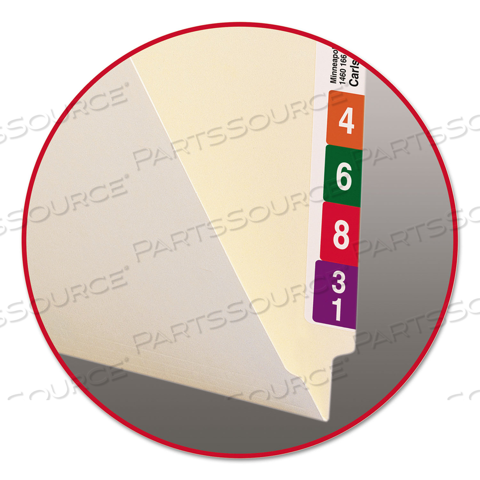 HEAVYWEIGHT MANILA END TAB FOLDERS, 9.5" HIGH FRONT, STRAIGHT 1-PLY TABS, LETTER SIZE, 0.75" EXPANSION, MANILA by Smead