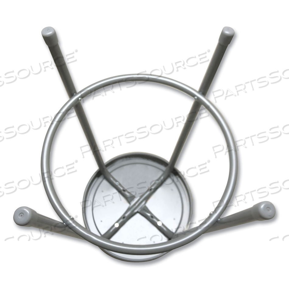 INDUSTRIAL METAL SHOP STOOL, BACKLESS, SUPPORTS UP TO 300 LB, 30" SEAT HEIGHT, BROWN SEAT, GRAY BASE by Alera