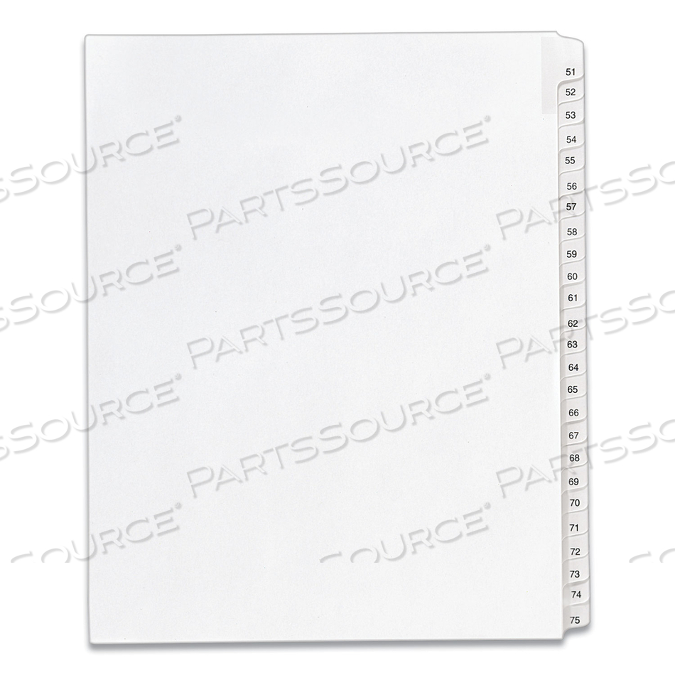 PREPRINTED LEGAL EXHIBIT SIDE TAB INDEX DIVIDERS, ALLSTATE STYLE, 25-TAB, 51 TO 75, 11 X 8.5, WHITE, 1 SET, (1703) by Avery