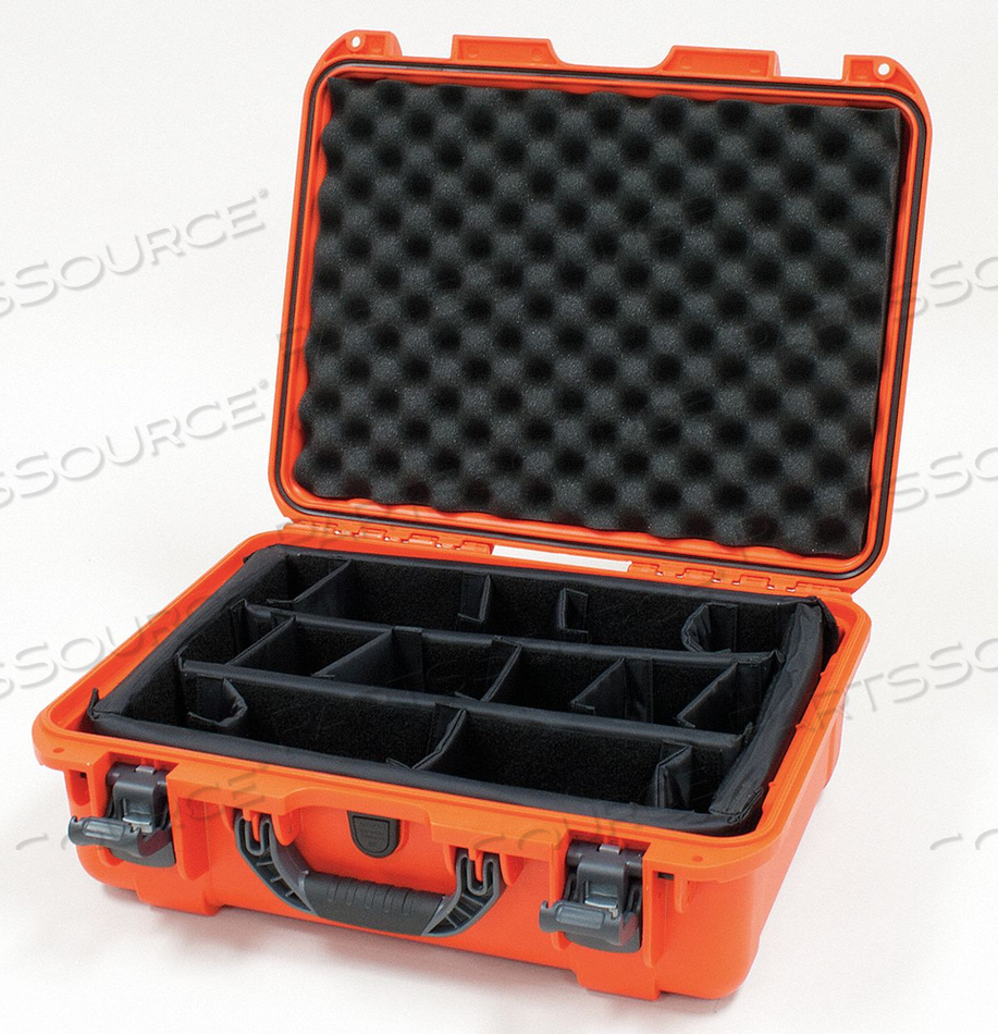 NANUK 930 CASE W/PADDED DIVIDER, 19-13/16"L X 16"W X7-5/8"H, ORANGE by Plasticase Inc. NANUK 930 CASE W/PADDED DIVIDER, 19-13/16"L X 16"W X7-5/8"H, ORANGE by Plasticase Inc.