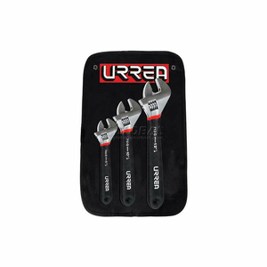 CUSHION GRIP ADJUSTABLE WRENCH SET, 8", 10", 12", CHROME-NICKEL FINISH by Urrea Professional Tools