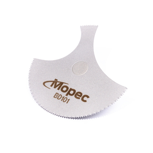 AUTOPSY SAW BLADE; LARGE SECTION, SEGMENTED; STAINLESS STEEL; 2-1/2IN DIAMETER; NON-STERILE; REUSABLE; INCLUDES: ARBOR by Mopec Inc.