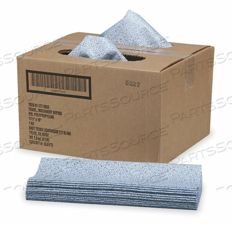DRY WIPE 11-1/2 X 16-1/2 BLUE PK6 by Ability One DRY WIPE 11-1/2 X 16-1/2 BLUE PK6 by Ability One