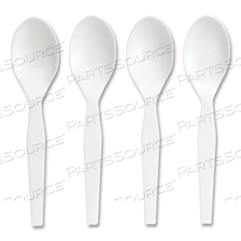 ECO-ID MEDIUMWEIGHT COMPOSTABLE CUTLERY, TEASPOON, WHITE by Perk ECO-ID MEDIUMWEIGHT COMPOSTABLE CUTLERY, TEASPOON, WHITE by Perk