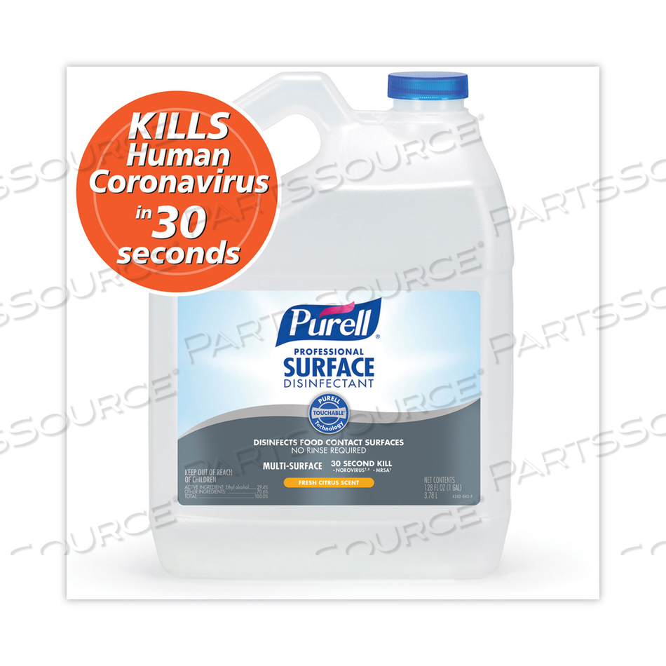 PROFESSIONAL SURFACE DISINFECTANT, FRESH CITRUS, 1 GAL BOTTLE by Purell