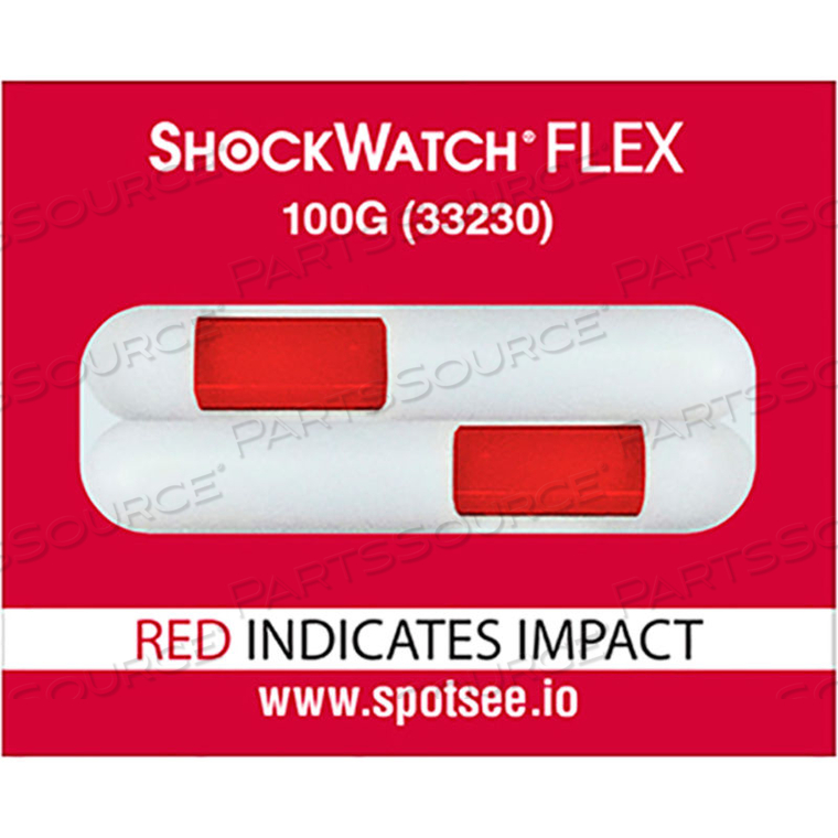SPOTSEE FLEX DOUBLE TUBE IMPACT INDICATORS, 100G RANGE, 100/BOX 