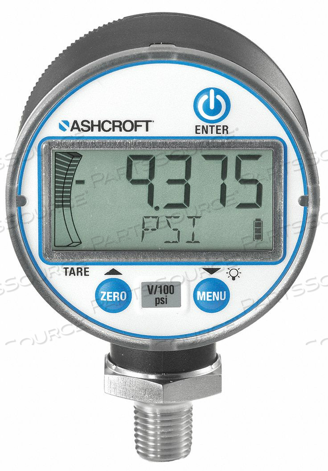 PRESSURE GAUGE 2-1/2 DIAL SIZE BLK CASE by Ashcroft Inc.