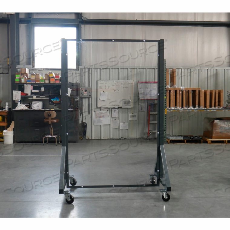 EMPLOYEE SEPARATION PANEL - 6'6"H WITH 4'X6' CLEAR POLYCARBONATE PANEL 