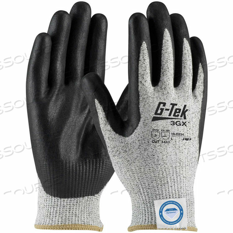 G-TEK 3GX CR GLOVES DYNEEMA DIAMOND BLEND, BLACK FOAM, 13 GAUGE, L by Protective Industrial Products G-TEK 3GX CR GLOVES DYNEEMA DIAMOND BLEND, BLACK FOAM, 13 GAUGE, L by Protective Industrial Products