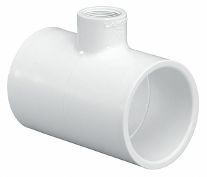 REDUCING TEE, 3/4 IN X 3/4 IN X 1/2 IN FITTING PIPE SIZE, SCHEDULE 40, 600 PSI, WHITE by Lasco REDUCING TEE, 3/4 IN X 3/4 IN X 1/2 IN FITTING PIPE SIZE, SCHEDULE 40, 600 PSI, WHITE by Lasco