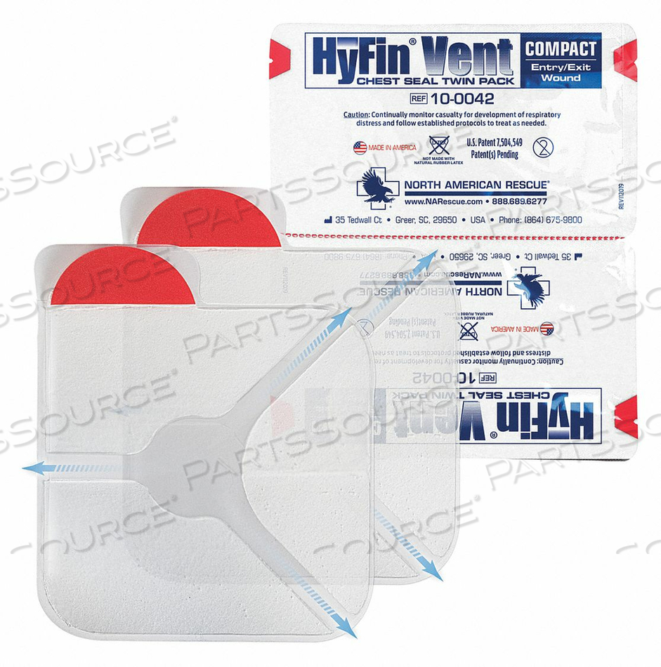 VENTED CHEST SEAL PAD 4-3/4 L 4-3/4 W by North American Rescue