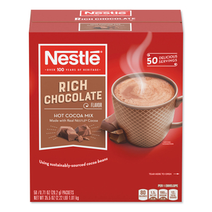 HOT COCOA MIX, RICH CHOCOLATE, 0.71 OZ PACKETS, 50/BOX, 6 BOX/CARTON by Nestle