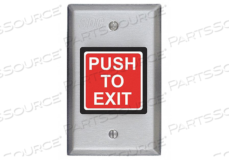 PUSH TO EXIT BUTTON 2-7/8 IN W by SDC PUSH TO EXIT BUTTON 2-7/8 IN W by SDC
