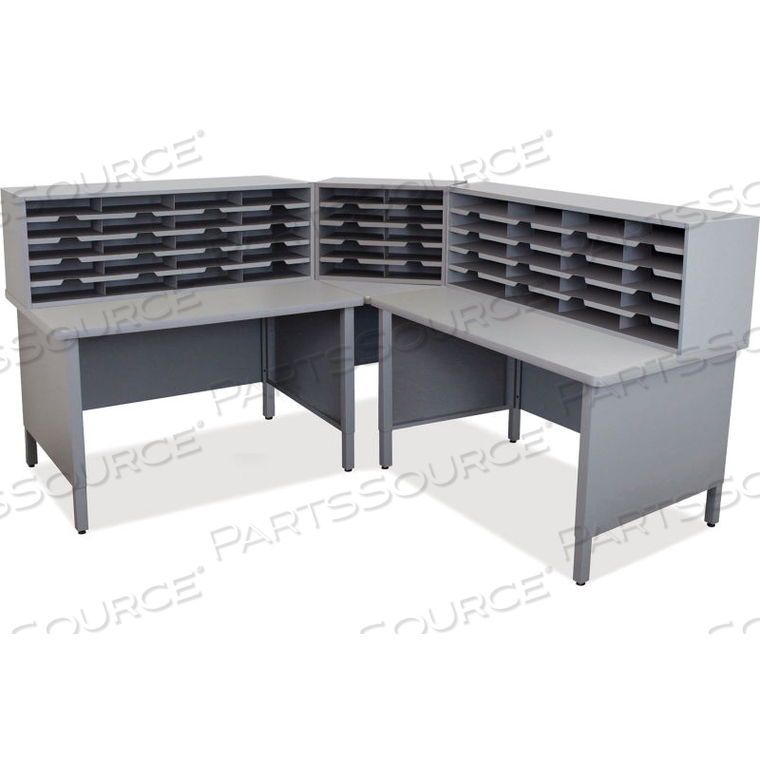 50 SLOT MAILROOM ORGANIZER, 52"H X 78"W, SLATE GRAY 