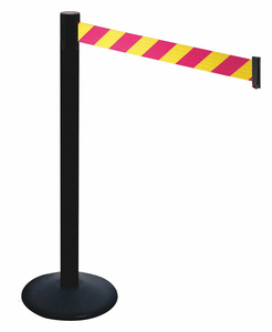 BARRIER POST 40 IN H MAGENTA/YLW BELT by VISIONTRON Corp.