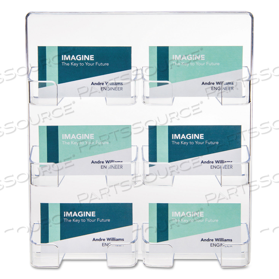 6-POCKET BUSINESS CARD HOLDER, HOLDS 480 CARDS, 8.5 X 1.63 X 9.75, PLASTIC, CLEAR by Deflecto 6-POCKET BUSINESS CARD HOLDER, HOLDS 480 CARDS, 8.5 X 1.63 X 9.75, PLASTIC, CLEAR by Deflecto