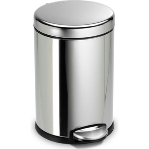 MINI ROUND STEP CAN - 1-1/5 GALLON POLISHED SS by Simplehuman