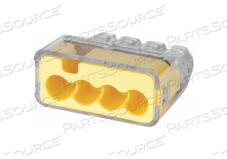 PUSH-IN CONNECTOR 4-PORT YELLOW PK200 by Ideal Industries Inc.