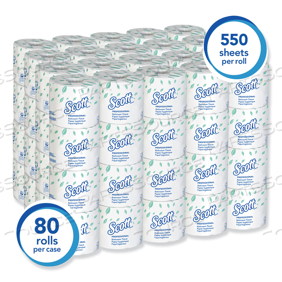 ESSENTIAL STANDARD ROLL BATHROOM TISSUE FOR BUSINESS, SEPTIC SAFE, 2-PLY, WHITE by Scott