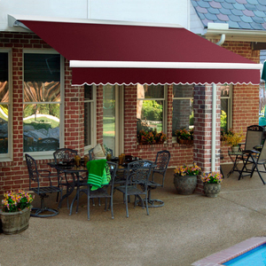 RETRACTABLE AWNING LEFT MOTOR 20'W X 10'D X 10"H BURGUNDY by Awntech