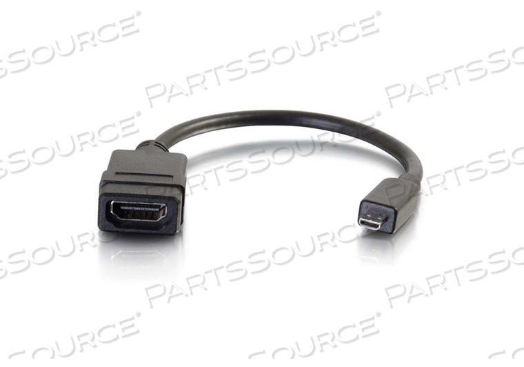 ADAPTER CONVERTER DONGLE, HDMI 19 PIN FEMALE, 19 PIN MICRO HDMI MALE, BLACK, 8 IN by Legrand AV (C2G)